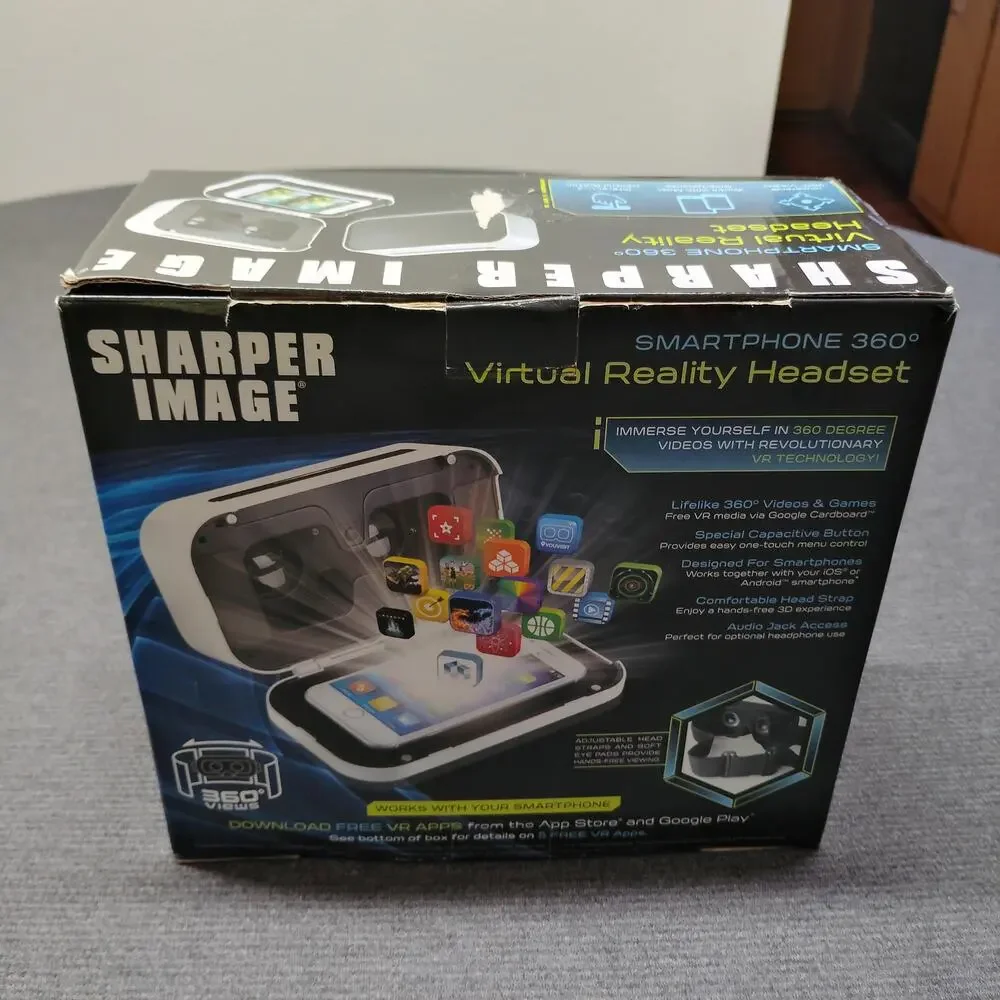 Sharper Image Smartphone VR Headset 360 Virtual Reality Viewer Built-in Audio